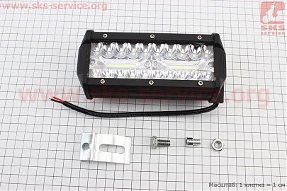 Фара додаткова світлодіодна вологозахисна — 20+20 LED з кріпленням, прямокутна 79*165мм, SUPER LIGHT