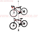 Підставка під 2 велосипеди телескопічна 1,8-3м, регульований кут нахилу велосипеда, алюмінієва, сіра HS-051