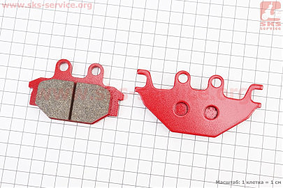 Гальмівні колодки (дискові) V250-R1/ARCTIC CAT-DVX 250/BOMBARDIER-250/KYMCO-KXR 250/YAMAHA YZF-R 125 к-кт червоні