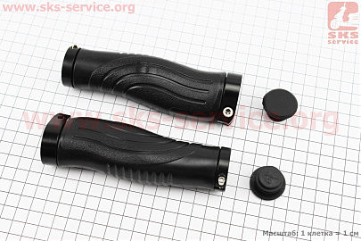 Ручки керма 140мм з затискачем Lock-On з двох сторін, ергономічні, чорні TPR-081