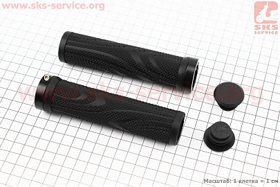 Ручки керма 130мм з затискачем Lock-On, чорні TPE-152
