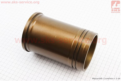 Гільза циліндра R185N (H-160mm, Dпоршня-85mm, Dвінця-105,7mm, Dверх.пояс-98,00mm, Dниж.пояс-98,00mm), жовта, з насічкою
