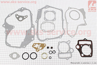 Прокладки двигателя JH-125cc-52,4мм, к-кт 19 деталей
