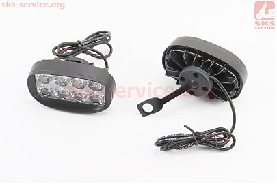 Фара дополнительная светодиодная влагозащитная (85*50mm) &mdash; 8 LED с креплением под зеркало, к-кт 2шт