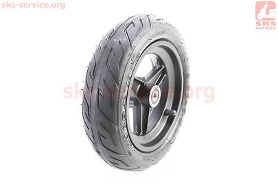 Колесо переднее 10" алюминиевое, пром-подшипники (10х30х9) 6200 2RS, под Disk-brake, Т4 (электросамокат)
