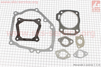 Прокладки двигателя 170F-70mm, к-кт 7 деталей, (паронит), Тип 2