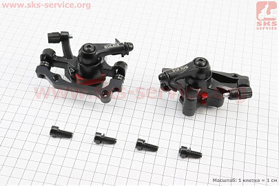 Гальмівні супорти передні (F160/R140мм)+задні (F180/R160мм), чорні BOLI