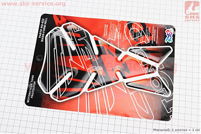 Наклейка защитная на бак топливный "HONDA", красный-черно NG-022