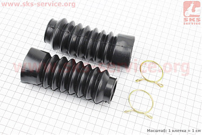Гофра переднього амортизатора d=30/45mm; L=125mm к-кт 2шт, ЧОРНИЙ