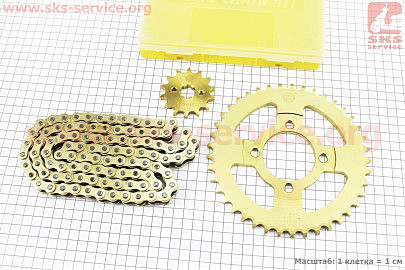 Звезды, цепь к-кт JH &mdash; 428H-98L+41T+14T (в коробке) "каленая, цепь SFR GOLD"