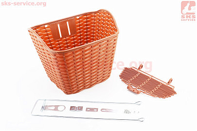 Кошик багажний передній 28" з кришкою, пластмасовий, коричневий TH-059