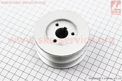 Шкив под коленвал d-19mm (D-85mm, 2-х ручейковый, два паза под ремень SPB, металл) 168F/170F Тип 1