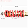 Амортизатор задний МОНО 250мм*d67мм (втулка 10мм / втулка 10мм) регулир., красный