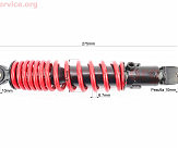 Амортизатор задній GY6/Suzuki - 275мм*d47мм (втулка 10мм / вилка 10мм), червоний