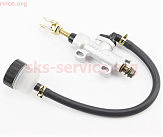 ТОРМОЗНОЙ цилиндр главный задний МОТОциклы / ATV (крепление: min=33мм; max=56мм) тип 1, серебристый (без гофропружины)