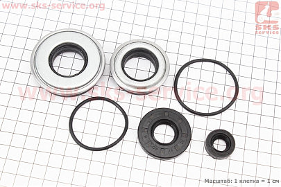 Сальники к-кт 4шт (12x22x7; 17x40x7; 25x41x9,5/13; 25x52x9,5/13) редуктора +О-кольцо 2,6x40, О-кольцо 2,6x45