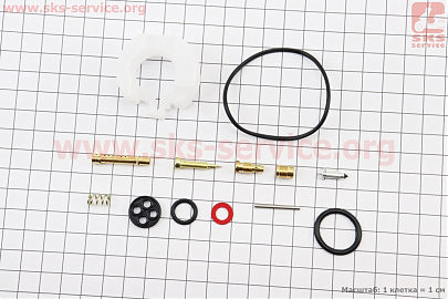 Ремонтний комплект карбюратора, 13 деталей+поплавок 168F/170F