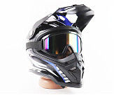 Очки кроссовые, черные (хамелеон стекло)