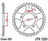 Зірка задня JT JTR1225.40 40x520