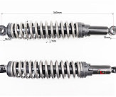 Амортизатор задній JH/CB/CG - 340мм*d60мм (під втулки) регул., димчастий к-кт 2шт
