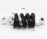 ATV детский - Амортизатор задний 100мм*d43мм (втулка 8мм / втулка 8мм) регулир., черный