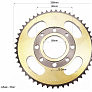 Зірка задня WY125 — 428-50Т — d=58; 4отв.*90mm "гартована" (ZS125J спиці)