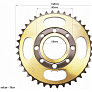 Звезда задняя 520-38T — d=58; 4отв.*90mm, PULSAR P-180cc