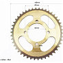 Зірка задня FXD125 — 428-46T — d=64; 4отв.*80mm "гартована" (Viper)