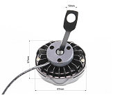 Фара дополнительная светодиодная влагозащитная с решеткой (67*57mm) - 6 LED с креплением под зеркало, к-кт 2шт, ЧЕРНЫЙ