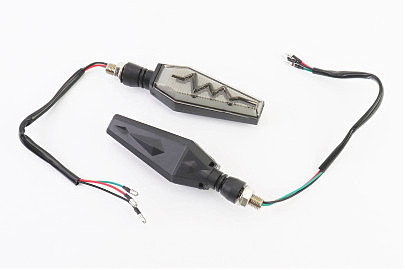 Поворот діодний на гнучкій ніжці + габарит білий LED човники "секвентальний", 2шт