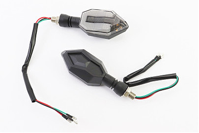 Поворот діодний на гнучкій ніжці + габарит білий LED СТРЕЛА тип 3 "секвентальний", 2шт