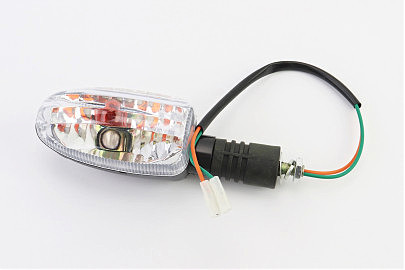 Поворот "Човник" чорний, помаранчеве скло, тип 2