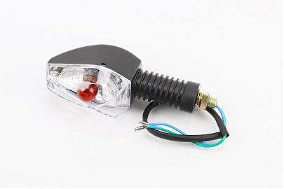 Поворот "Лодочка" чёрный, длинная ножка, прозрачное стекло