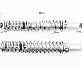 Амортизатор задній 340mm * d50mm (втулка 12mm / втулка 12mm) регулир., хром к-кт 2шт