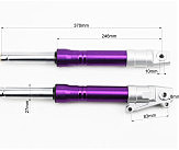 Амортизатор передній (пір'я), к-кт 2шт Honda DIO, 370мм (під диск. торм.) Фіолетовий