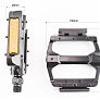 Педалі MTB широкі 9/16" (113x100x21.5mm) алюмінієві, чорні NWL-122L