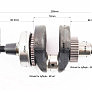 Колінвал 178F (Dшийки-36mm, H-102,4mm) під шліць + шестірні + підшипник, запресований