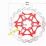 Гальмівний диск 160мм, кріпл. 6 болтів, на алюмінієвому павуку, червоний FD-01