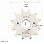 Звезда передняя CG/CB-520H-12T (шлиц 5мм) Loncin LX250GY-3/Scrambler 250