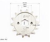 Звезда передняя - 428H-14T BOXER BM/ВМX 150cc 