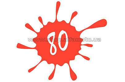 Наклейка декор 80 (24x25см, красная) (#5627)