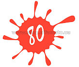 Наклейка декор 80 (24x25см, красная) (#5627)