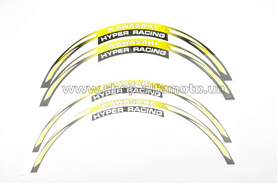 Наклейка   на колесо 17/18   KAWASAKI   (желтая)   (#6058A)