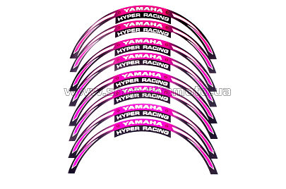 Наклейка на колесо 17 YAMAHA (бордовая, светоотражающая)