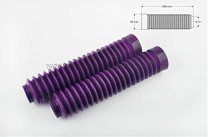 Гофры передней вилки (пара)   универсальные   L-250mm, d-30mm, D-50mm   (фиолетовые)   MZK
