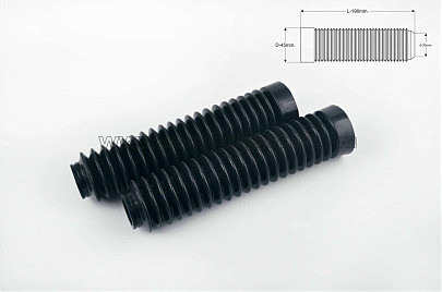 Гофры передней вилки (пара)   универсальные   L-190mm, d-30mm, D-45mm   (черные)   MZK