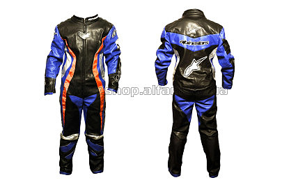 Комбинезон кожзам   (size:L, черно-синий)   ALPINESTARS