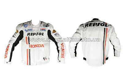 Мотокуртка   REPSOL   (текстиль) (mod:1, size:XXXL, белая) (Уценка1)