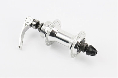 Втулка передняя MTB алюминиевая 14Gx36H, Disk-brake (резьба), 2 пром-подшипники 6200 2RS, крепл. эксцентрик