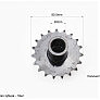 Зірка приводна задня шліцьова 428-19T (втулка d=20mm, L=77mm)